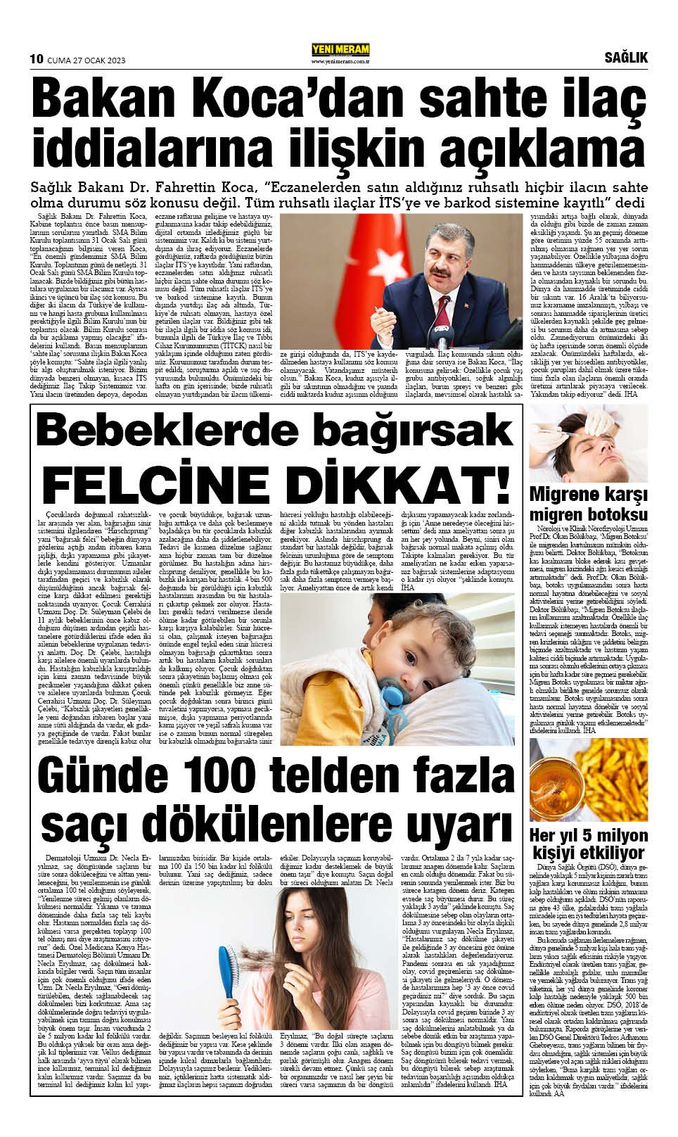 27 Ocak 2023 Yeni Meram Gazetesi
