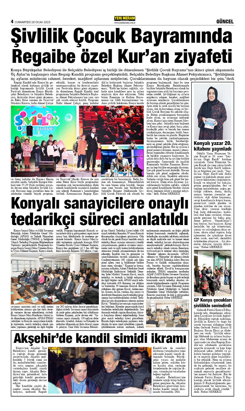 28 Ocak 2023 Yeni Meram Gazetesi