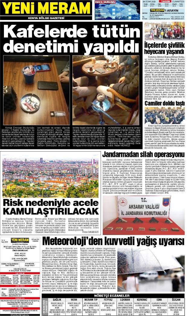 28 Ocak 2023 Yeni Meram Gazetesi