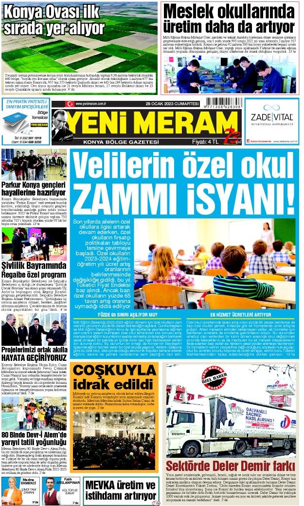 28 Ocak 2023 Yeni Meram Gazetesi