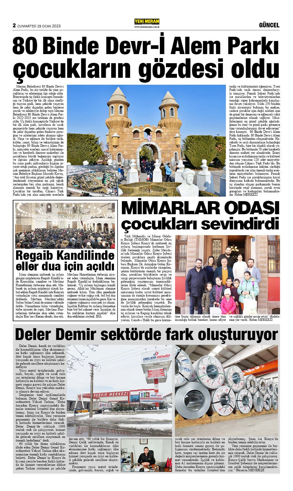 28 Ocak 2023 Yeni Meram Gazetesi