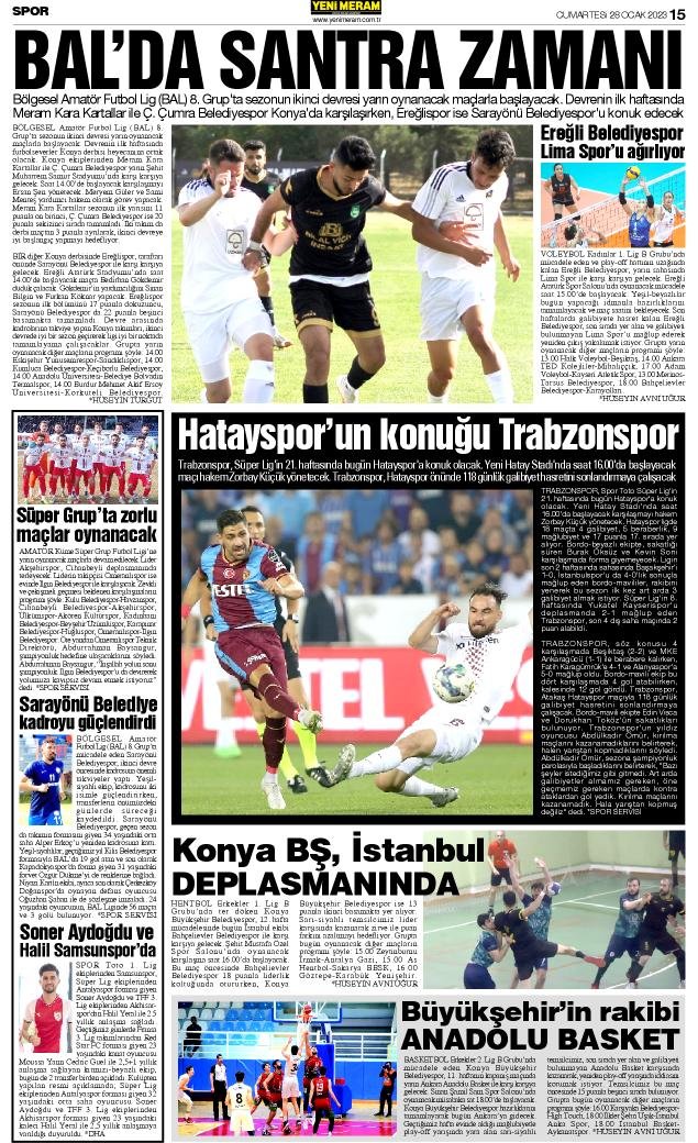 28 Ocak 2023 Yeni Meram Gazetesi