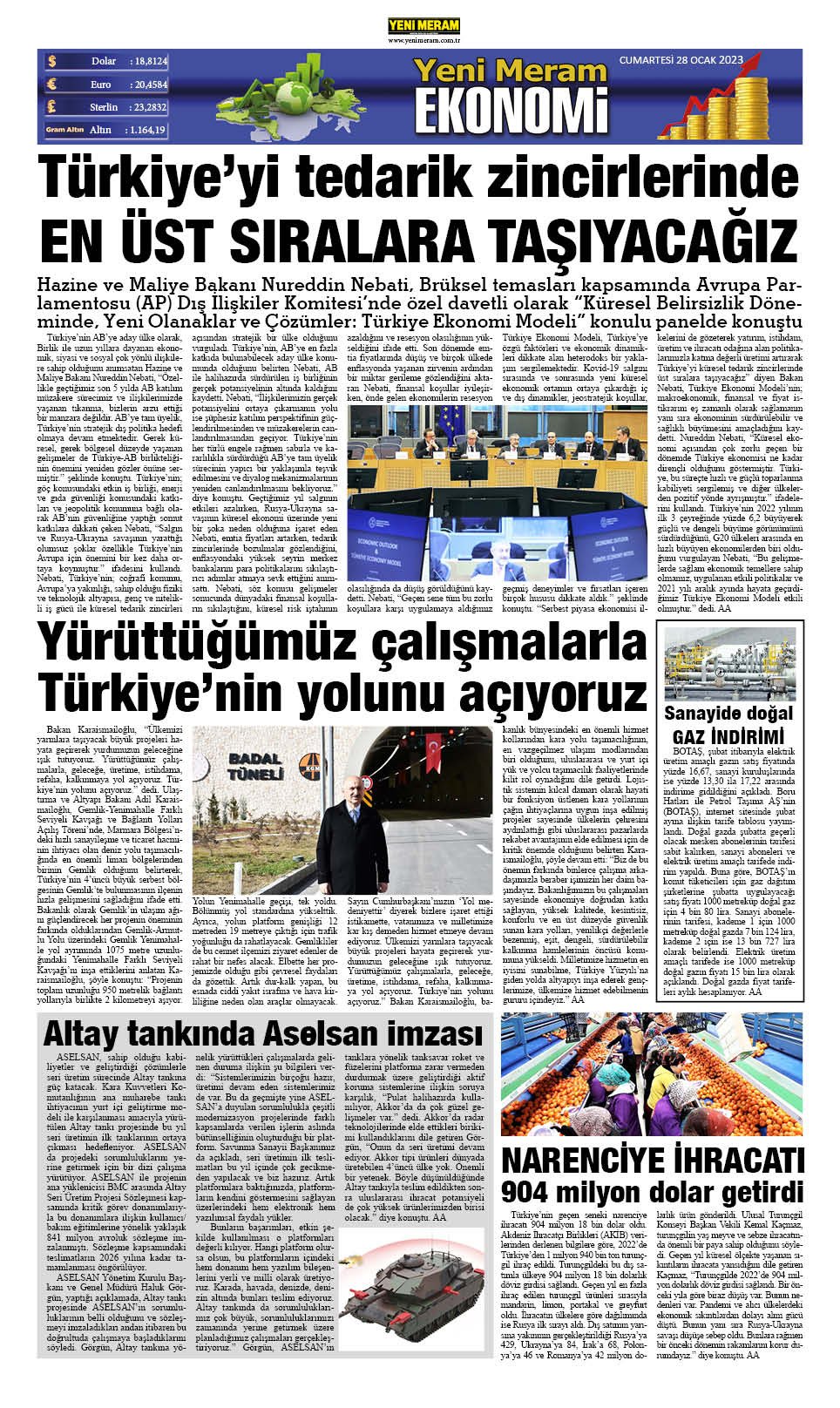 28 Ocak 2023 Yeni Meram Gazetesi