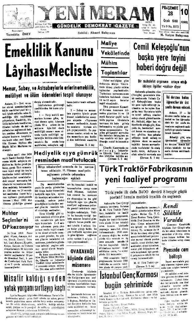 28 Ocak 2023 Yeni Meram Gazetesi