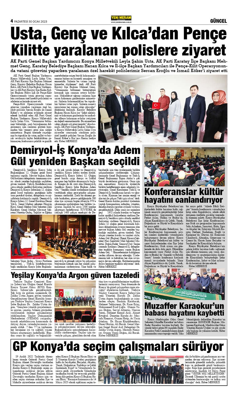 30 Ocak 2023 Yeni Meram Gazetesi
