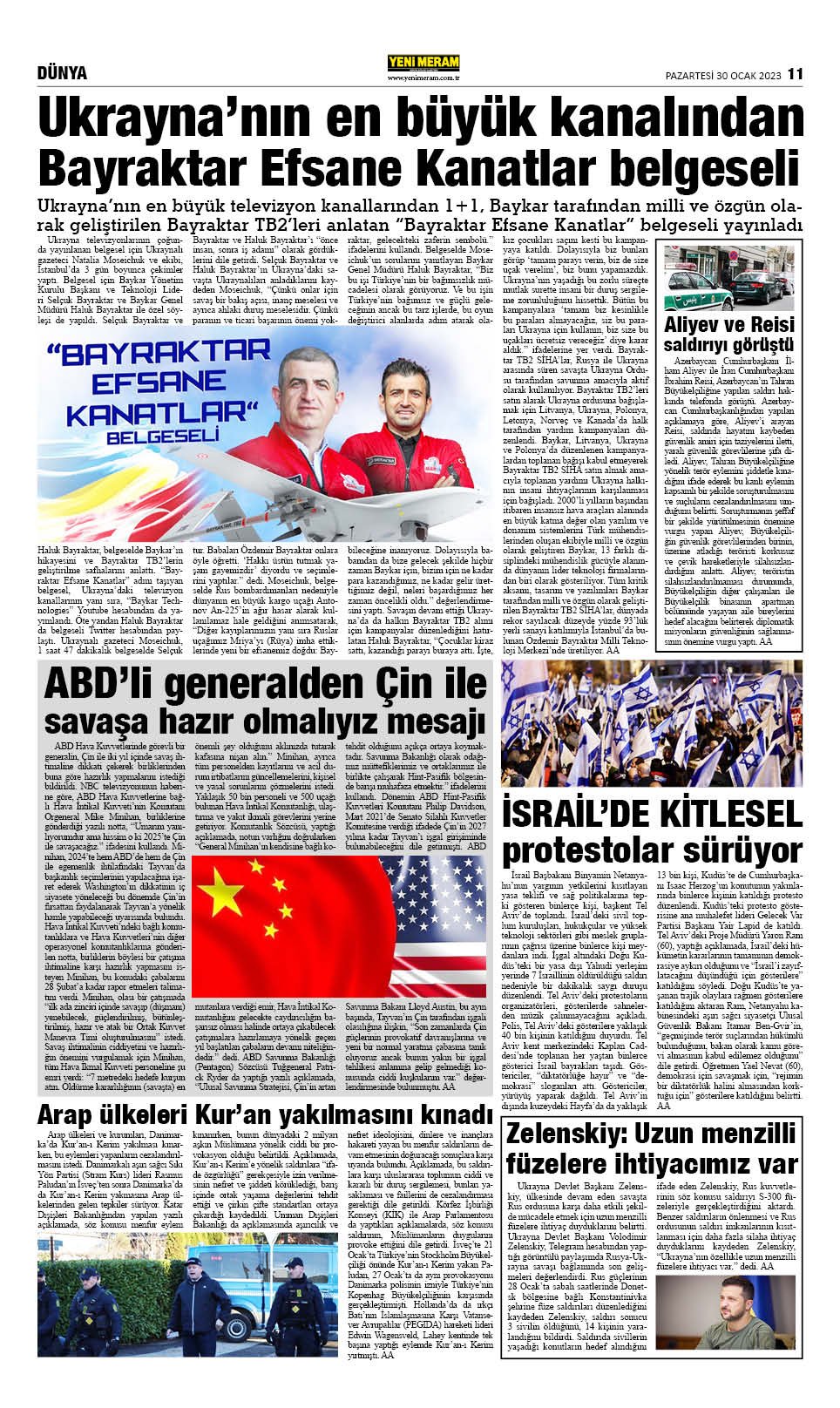 30 Ocak 2023 Yeni Meram Gazetesi
