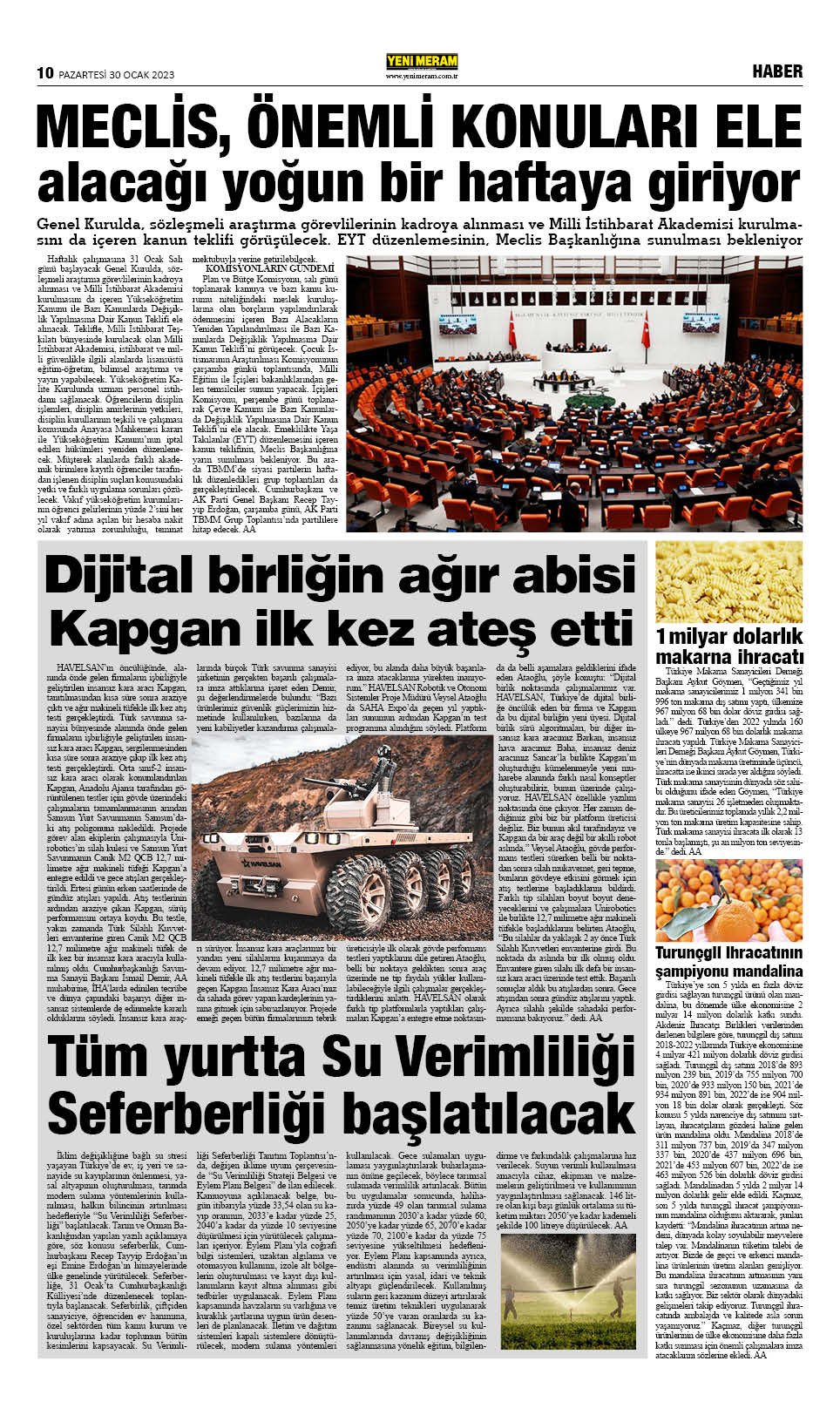 30 Ocak 2023 Yeni Meram Gazetesi
