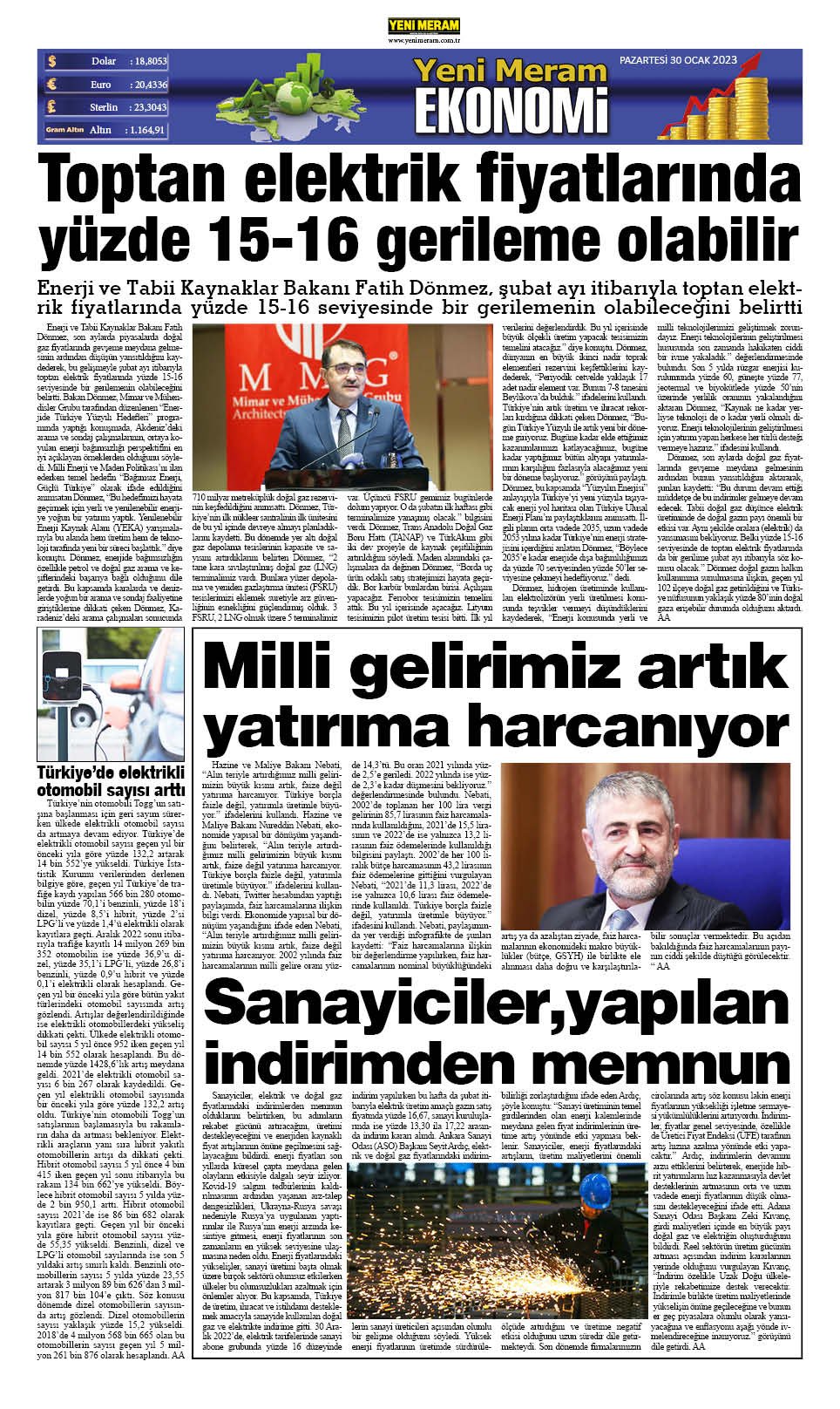 30 Ocak 2023 Yeni Meram Gazetesi
