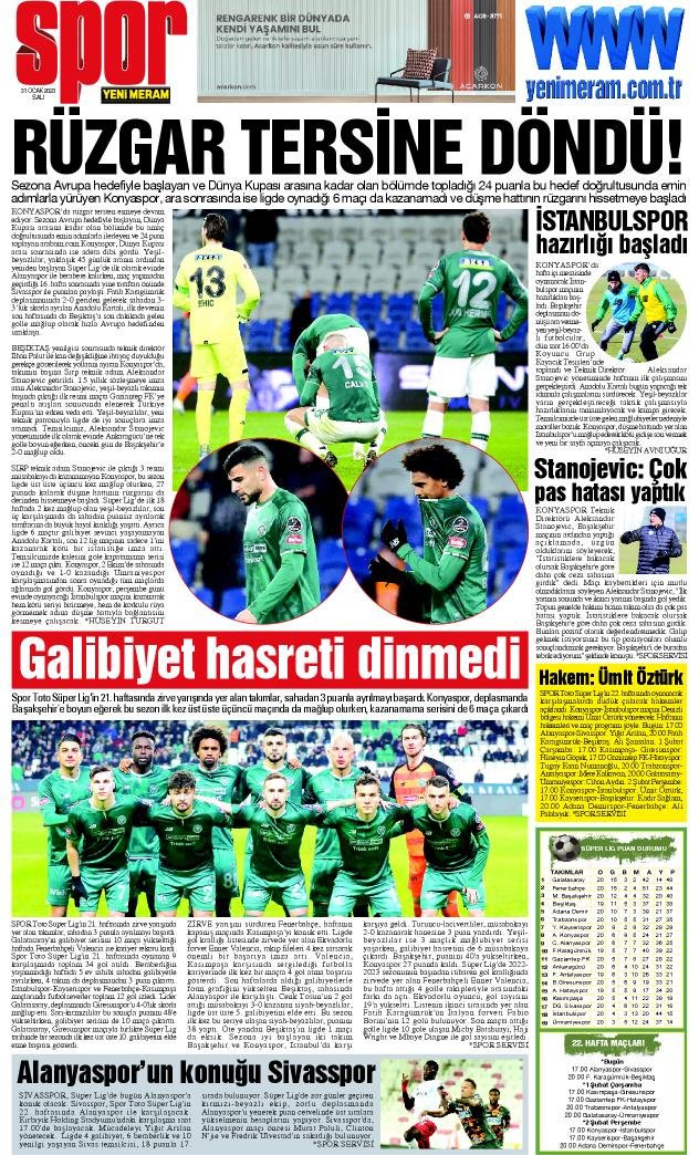 31 Ocak 2023 Yeni Meram Gazetesi
