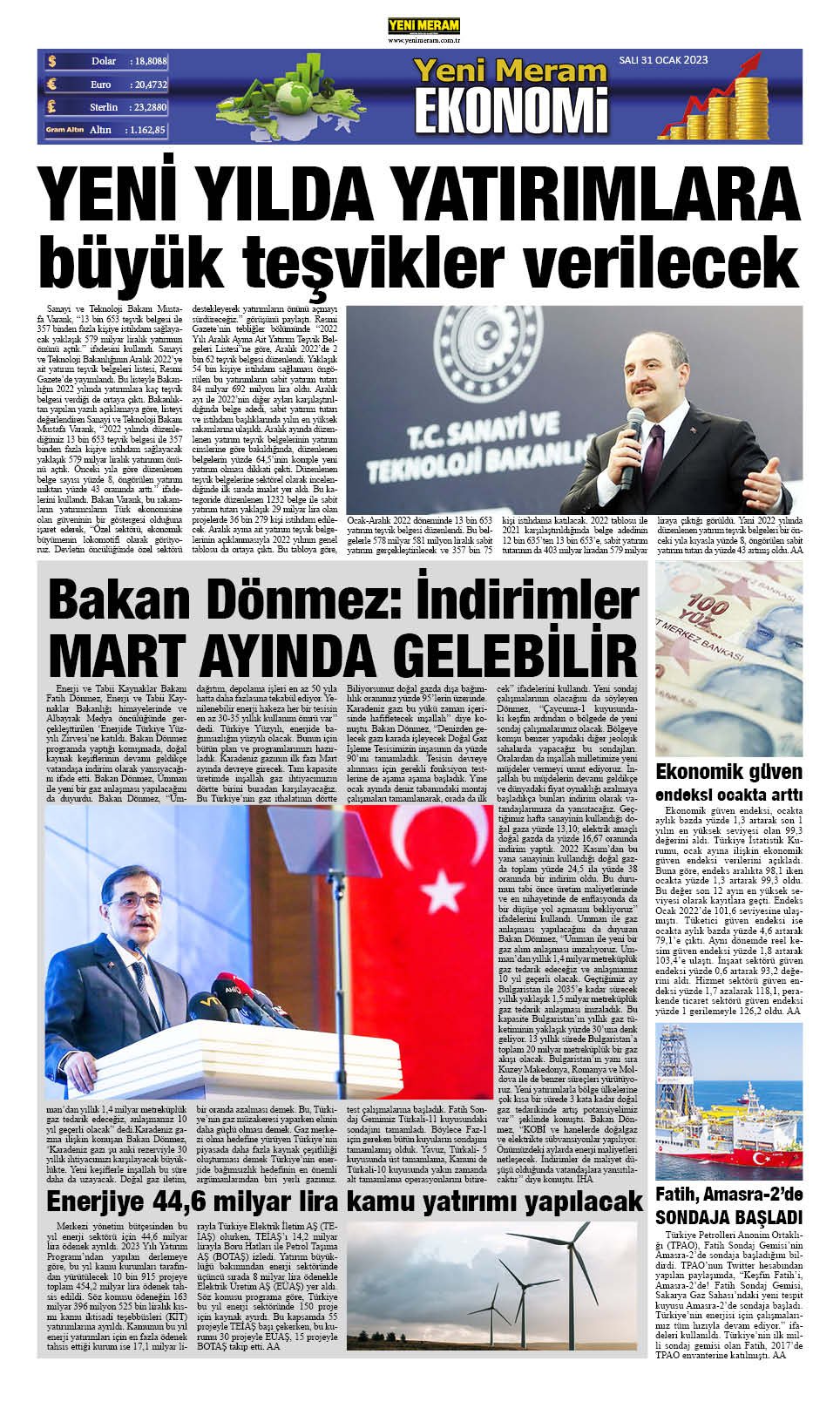 31 Ocak 2023 Yeni Meram Gazetesi
