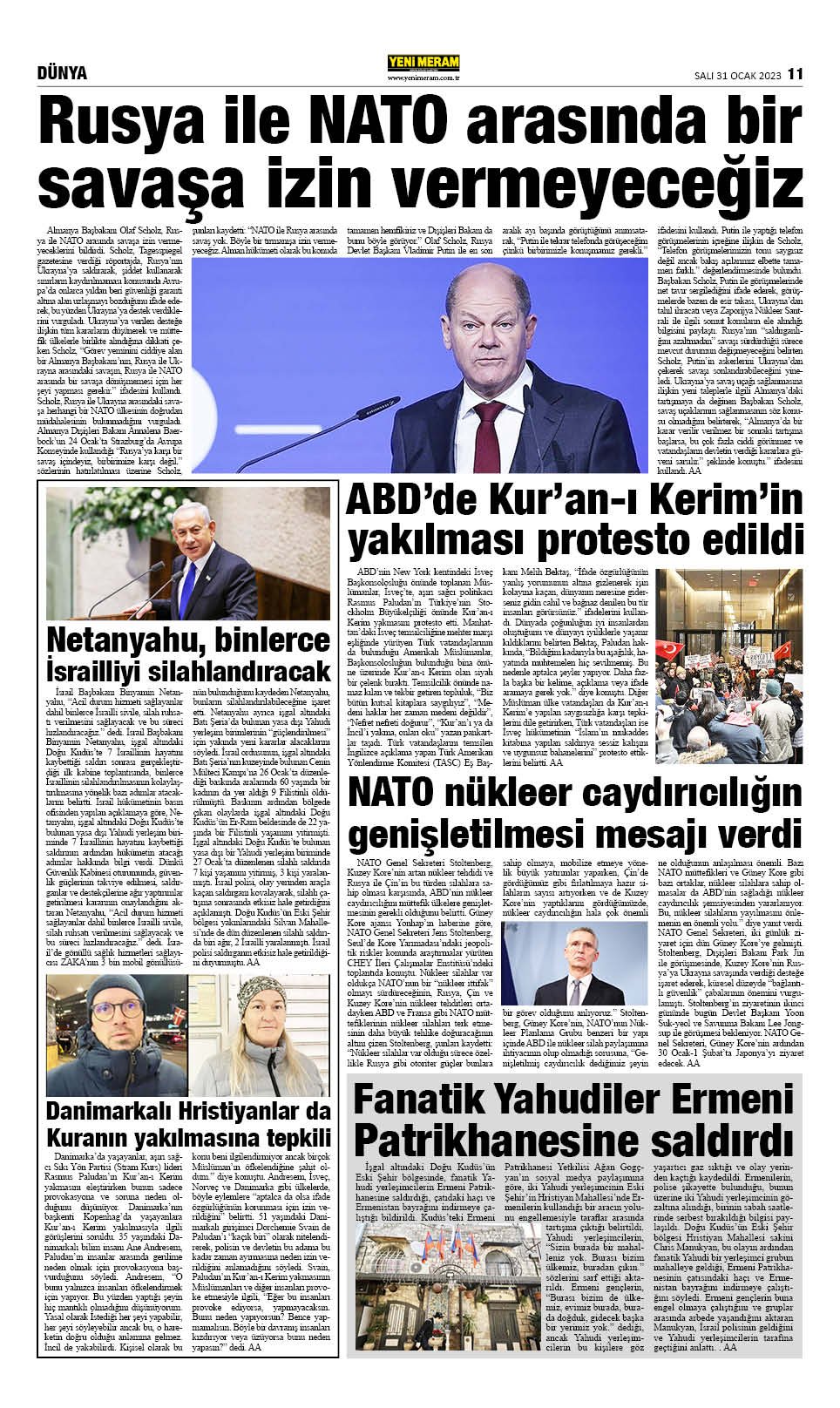 31 Ocak 2023 Yeni Meram Gazetesi
