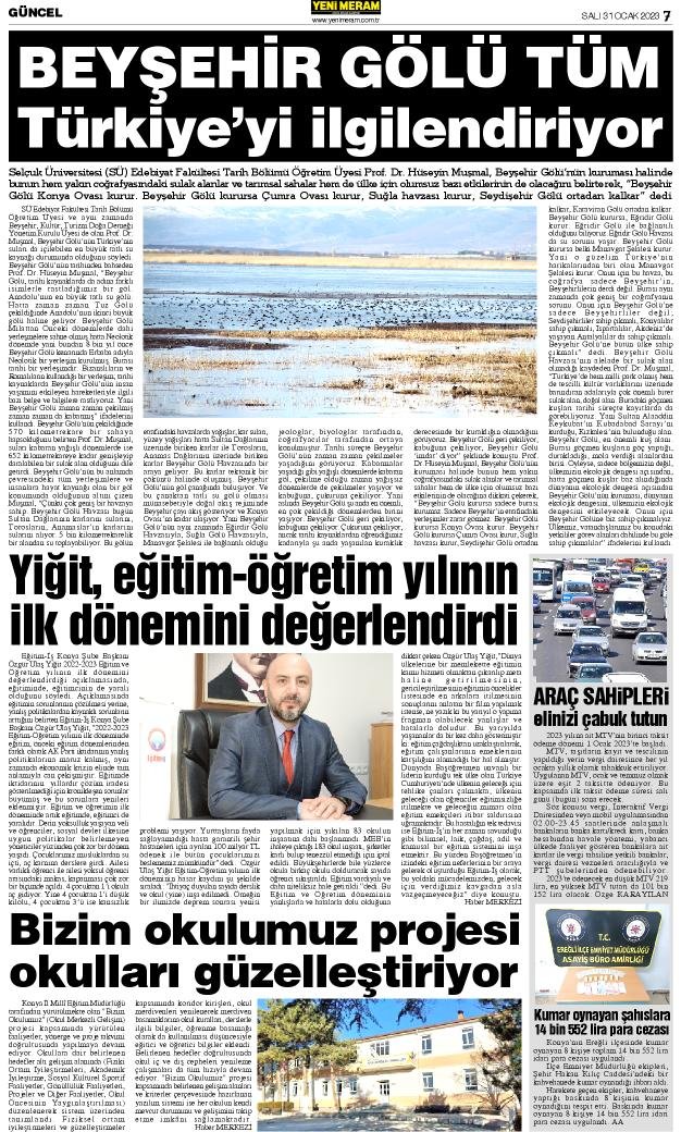 31 Ocak 2023 Yeni Meram Gazetesi
