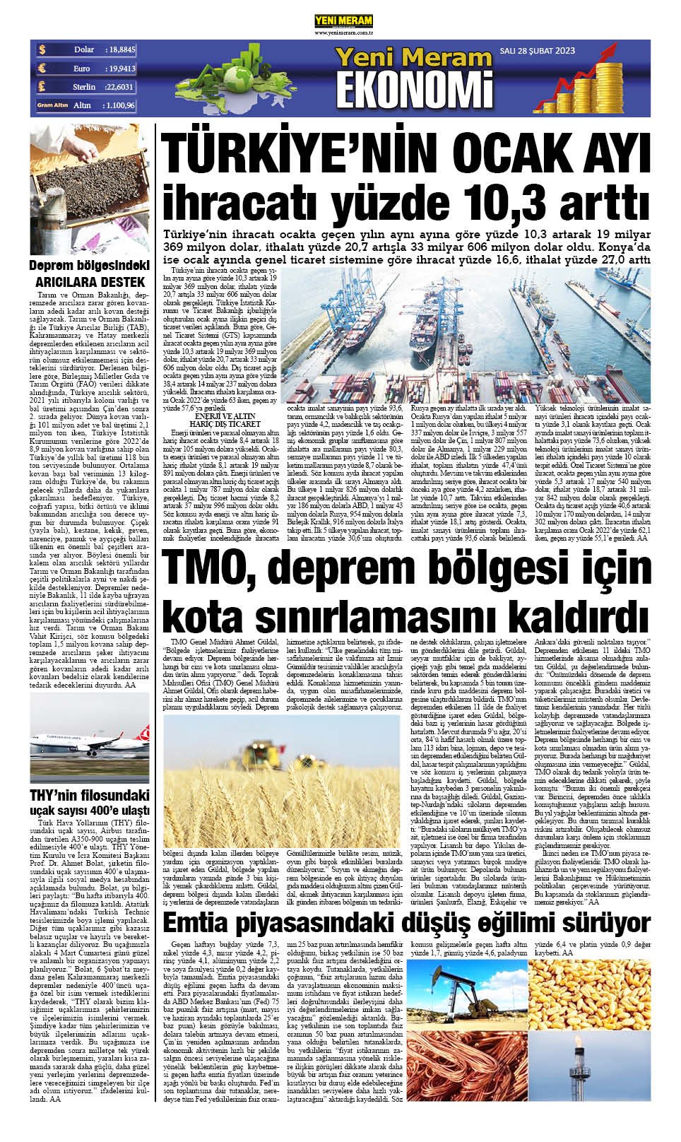 28 Şubat 2023 Yeni Meram Gazetesi
