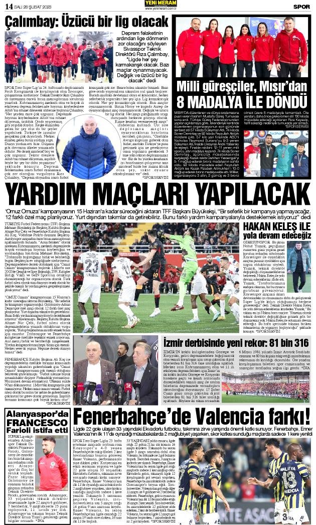 28 Şubat 2023 Yeni Meram Gazetesi
