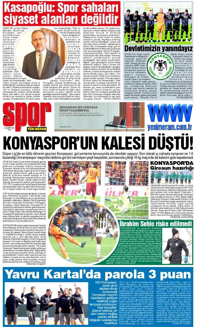 28 Şubat 2023 Yeni Meram Gazetesi
