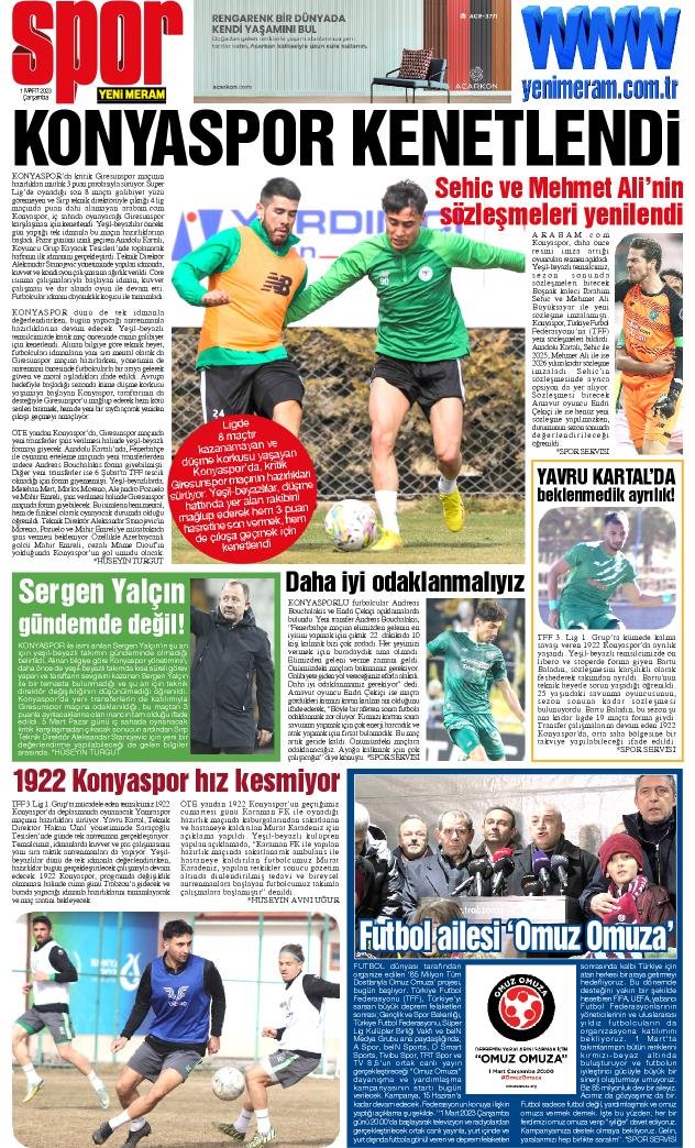 1 Mart 2023 Yeni Meram Gazetesi
