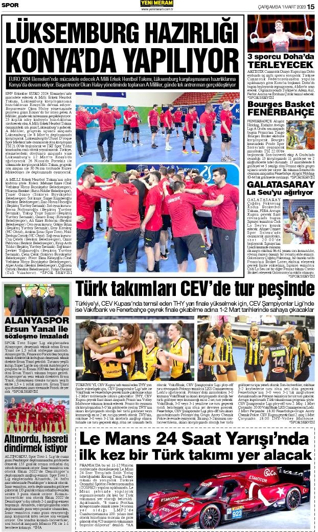 1 Mart 2023 Yeni Meram Gazetesi
