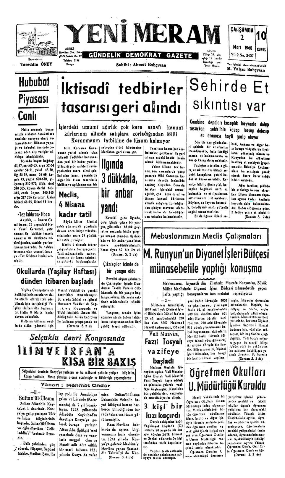 2 Mart 2023 Yeni Meram Gazetesi
