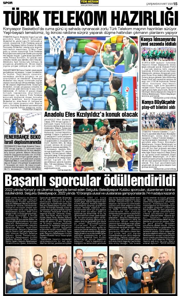 8 Mart 2023 Yeni Meram Gazetesi
