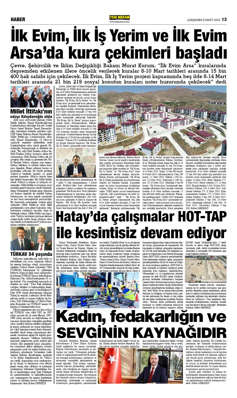 8 Mart 2023 Yeni Meram Gazetesi
