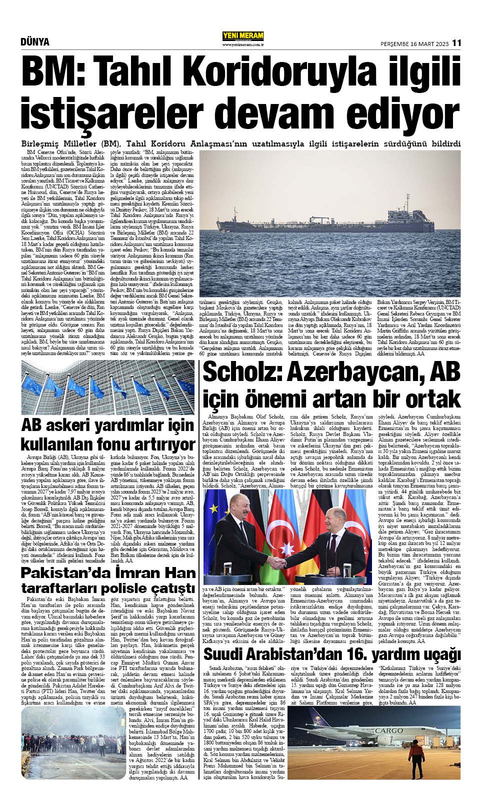 16 Mart 2023 Yeni Meram Gazetesi
