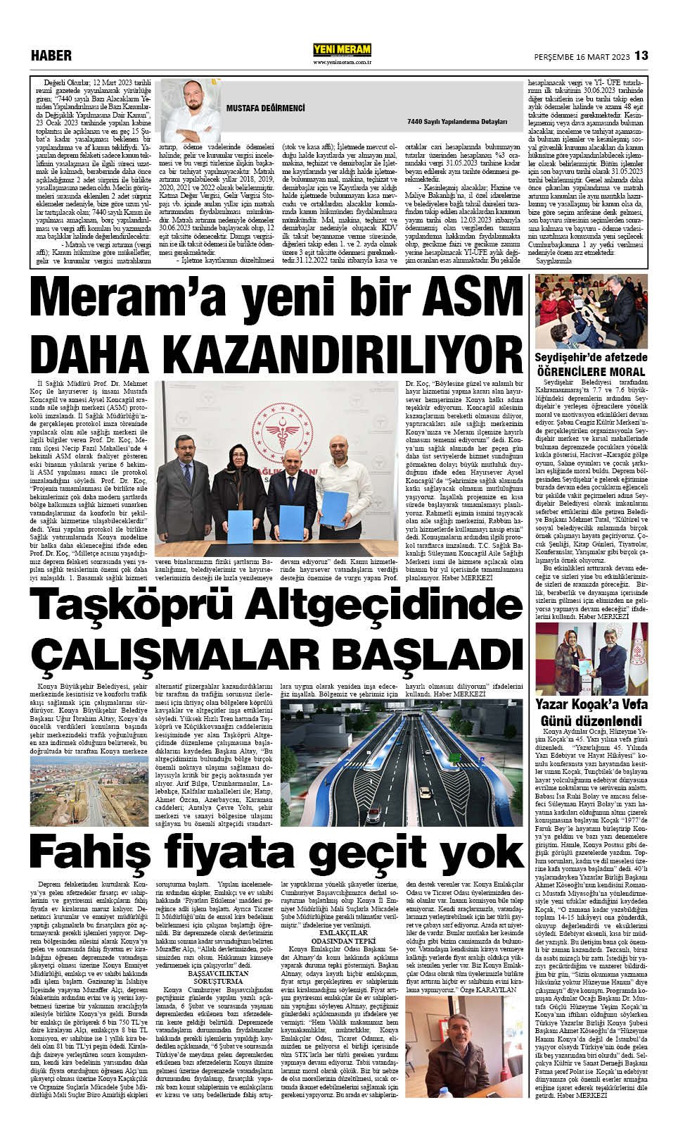 16 Mart 2023 Yeni Meram Gazetesi
