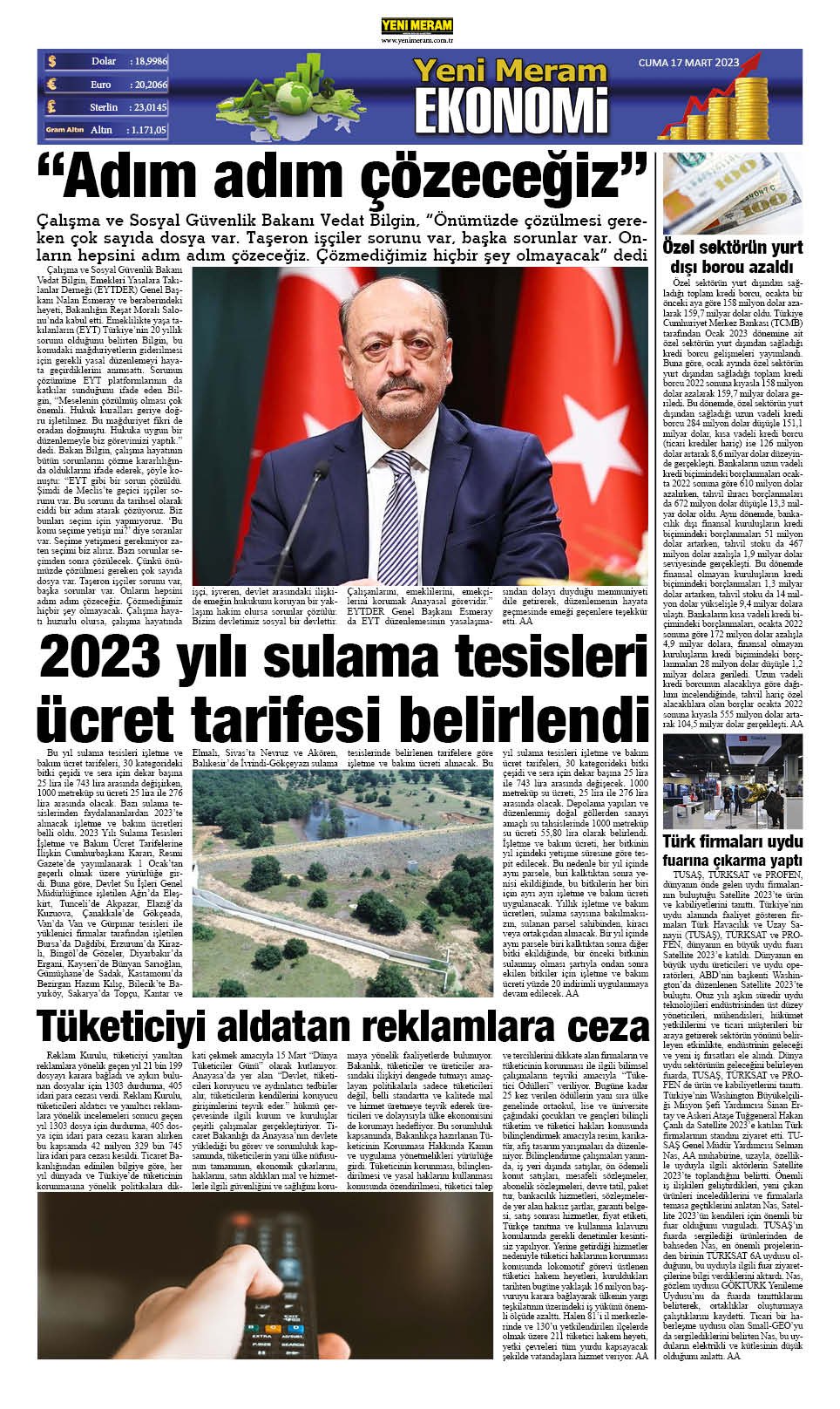 17 Mart 2023 Yeni Meram Gazetesi
