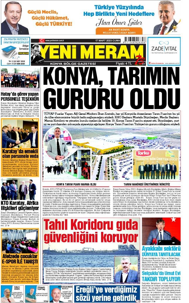 17 Mart 2023 Yeni Meram Gazetesi
