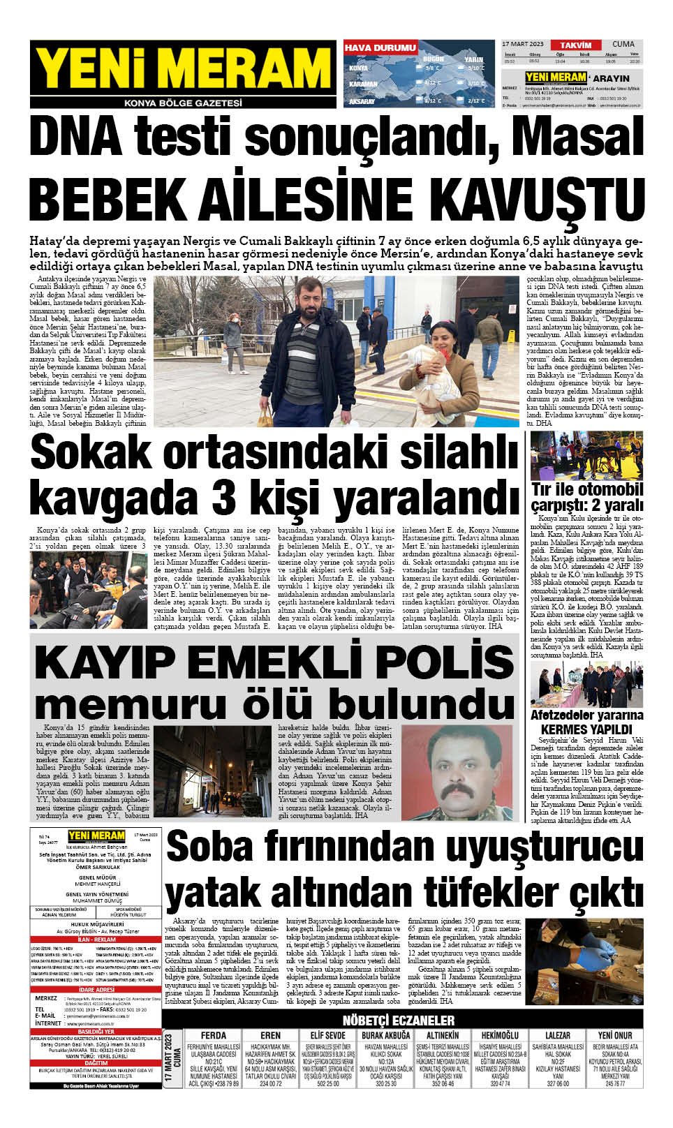 17 Mart 2023 Yeni Meram Gazetesi
