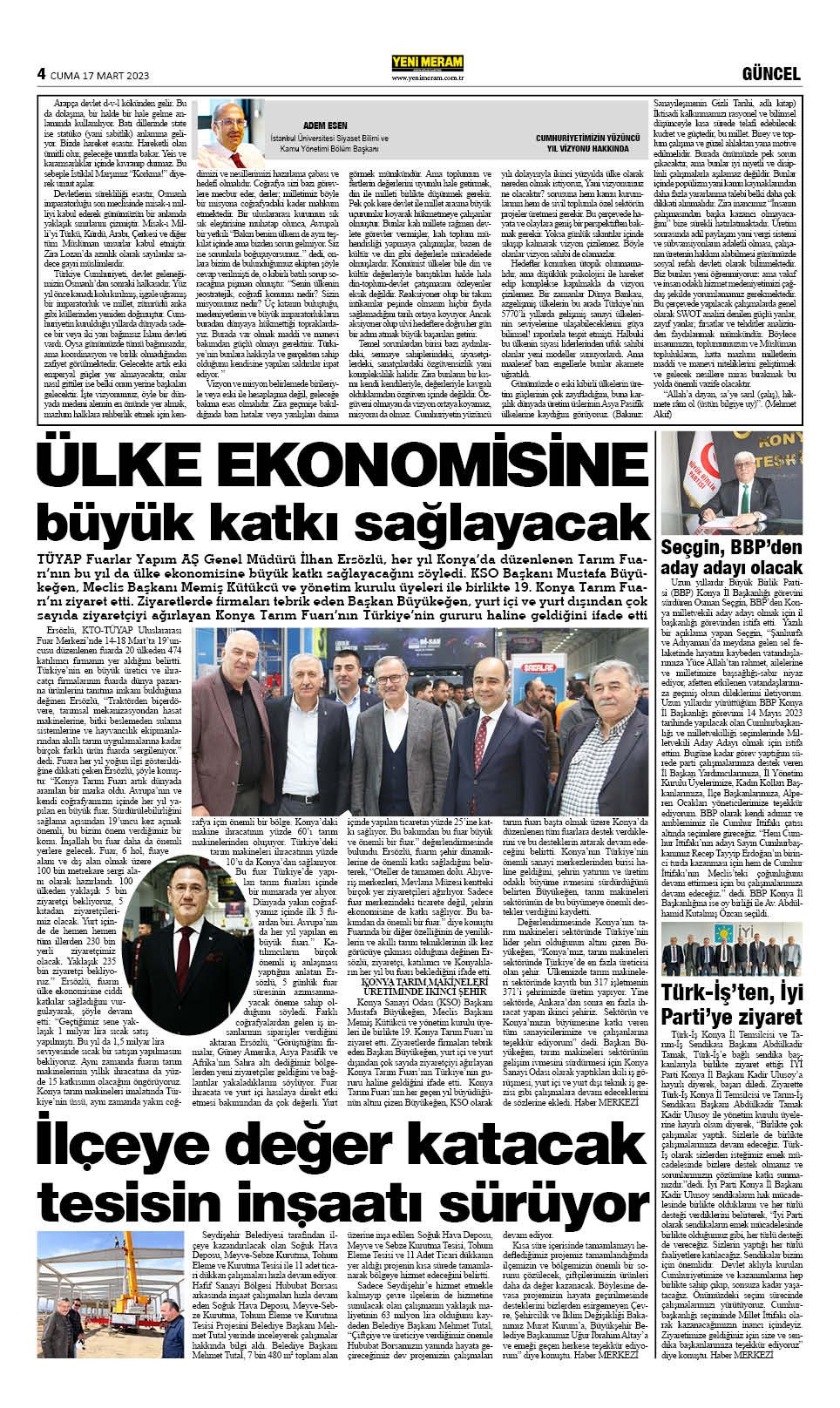 17 Mart 2023 Yeni Meram Gazetesi
