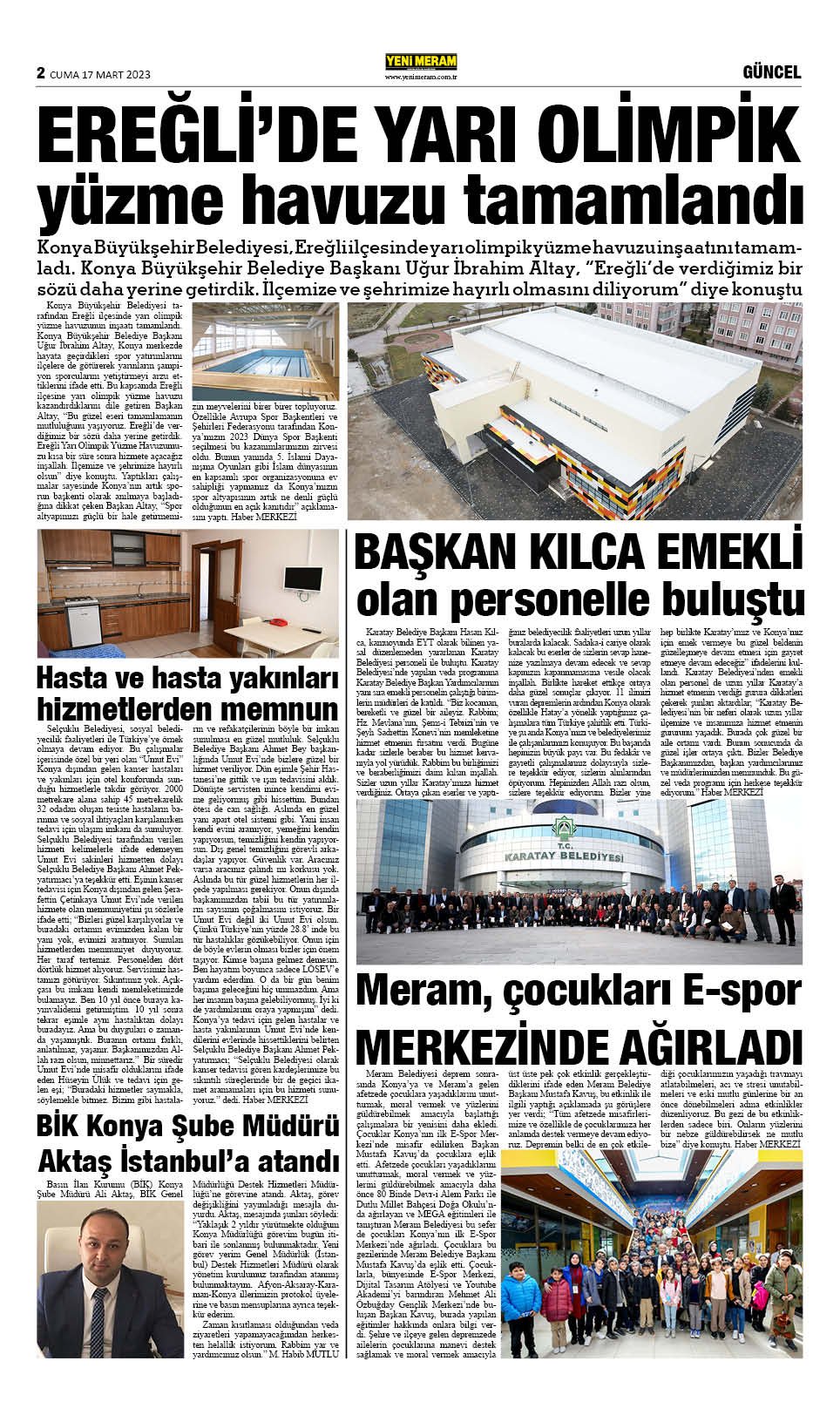 17 Mart 2023 Yeni Meram Gazetesi
