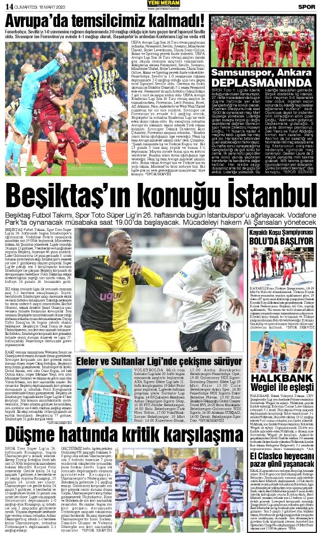 18 Mart 2023 Yeni Meram Gazetesi