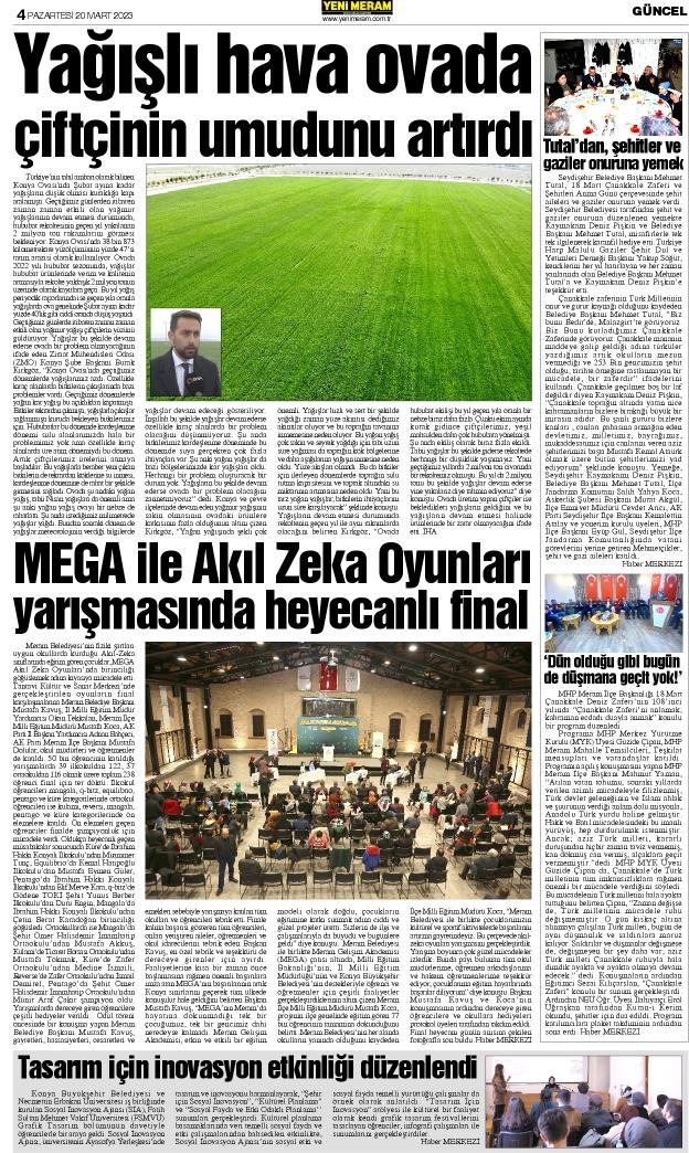 20Mart 2023 Yeni Meram Gazetesi
