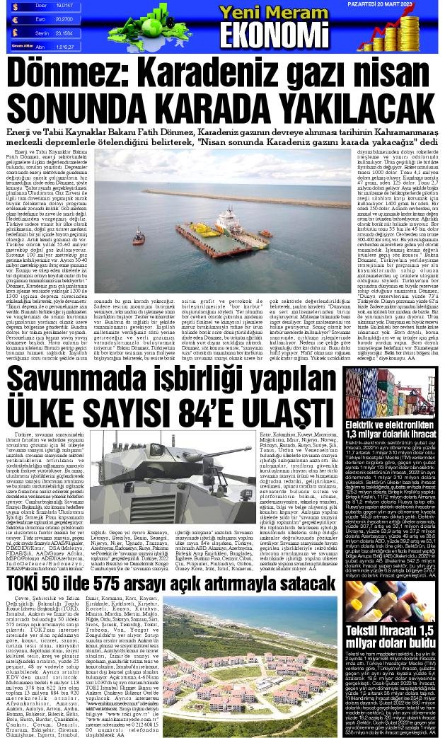 20Mart 2023 Yeni Meram Gazetesi
