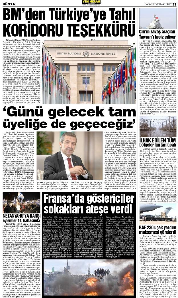 20Mart 2023 Yeni Meram Gazetesi
