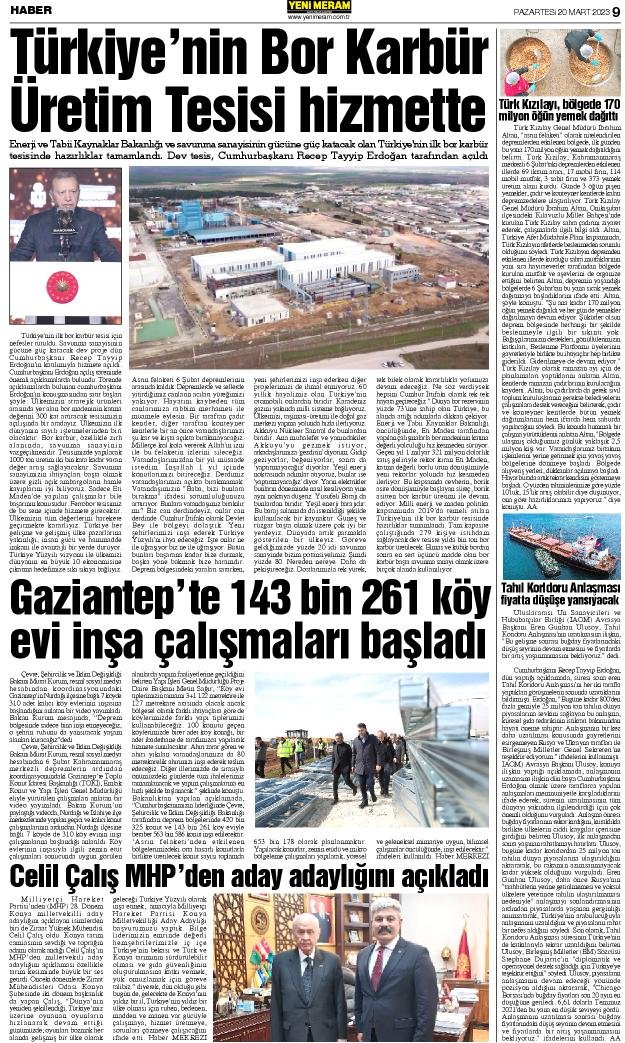 20Mart 2023 Yeni Meram Gazetesi
