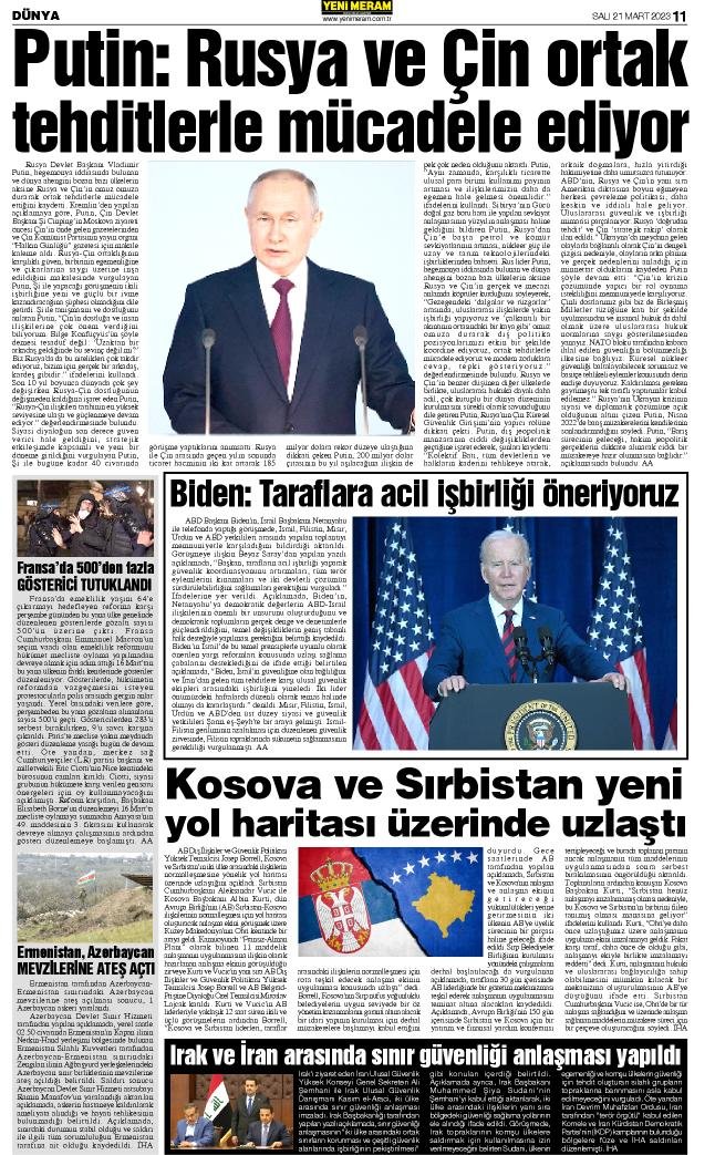 21 Mart 2023 Yeni Meram Gazetesi
