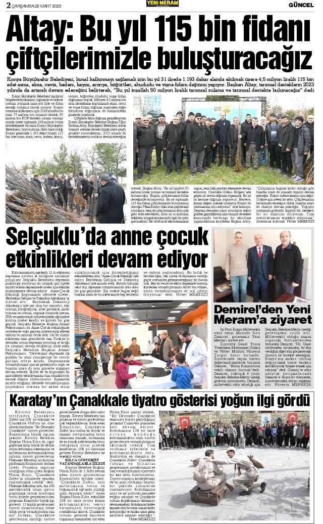 22 Mart 2023 Yeni Meram Gazetesi
