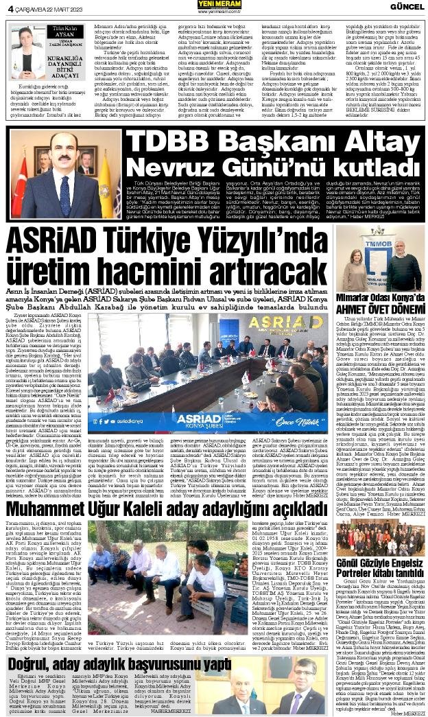 22 Mart 2023 Yeni Meram Gazetesi
