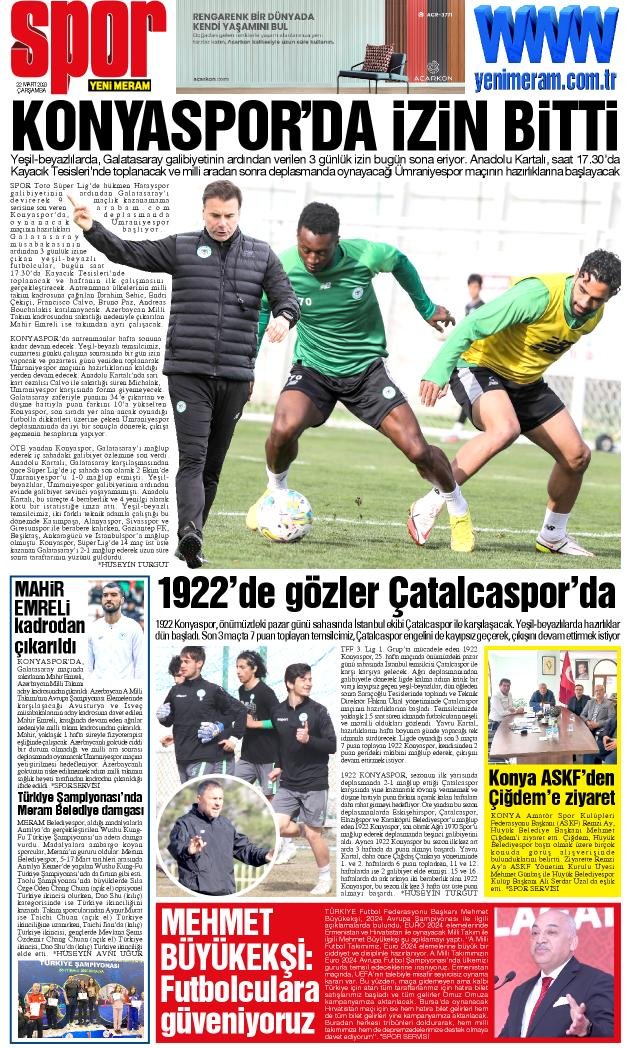 22 Mart 2023 Yeni Meram Gazetesi
