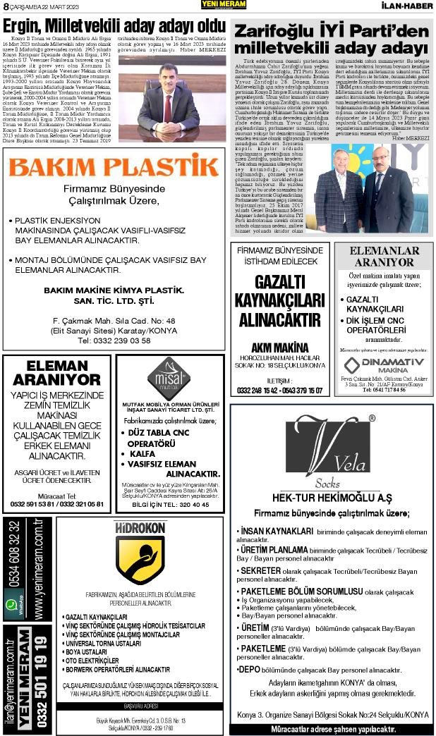 22 Mart 2023 Yeni Meram Gazetesi
