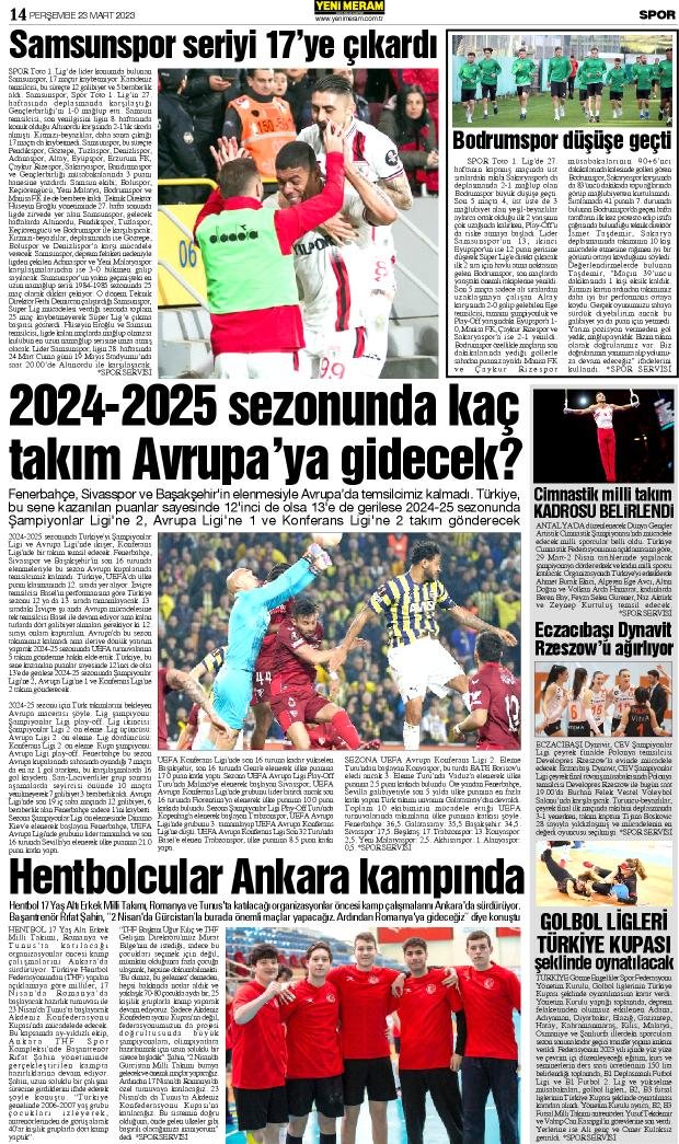 23 Mart 2023 Yeni Meram Gazetesi
