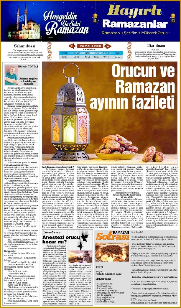 23 Mart 2023 Yeni Meram Gazetesi
