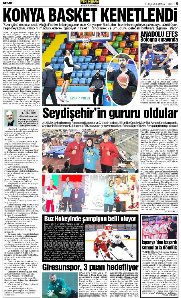 30 Mart 2023 Yeni Meram Gazetesi
