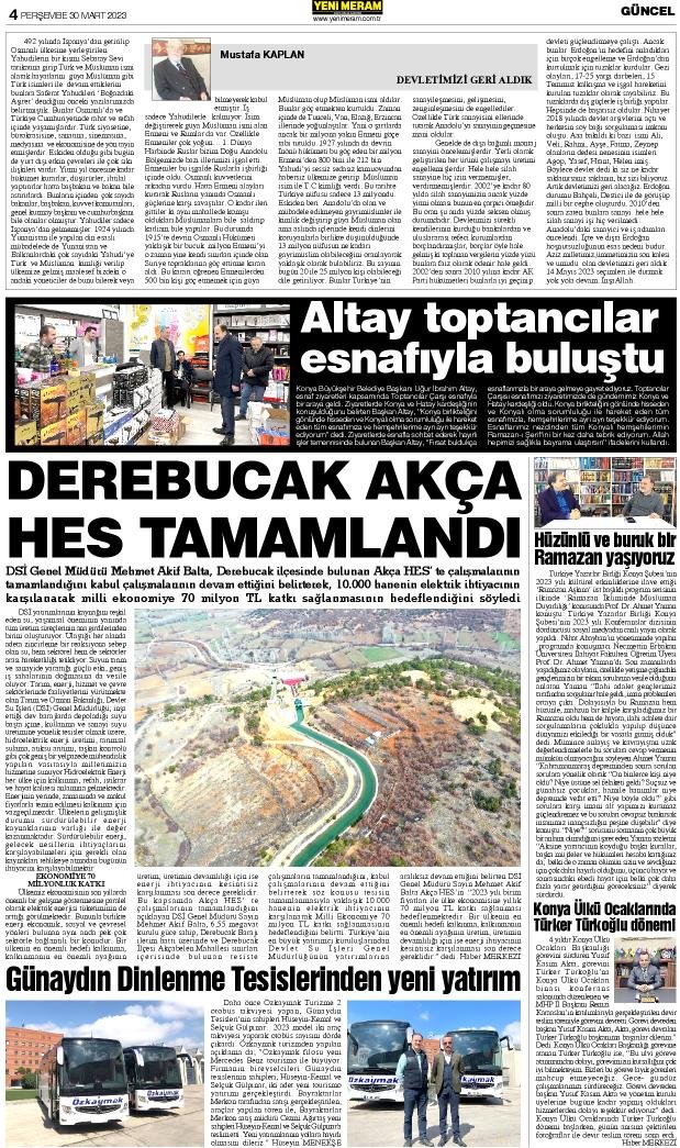 30 Mart 2023 Yeni Meram Gazetesi
