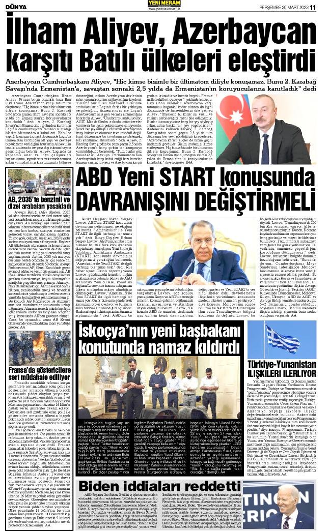 30 Mart 2023 Yeni Meram Gazetesi
