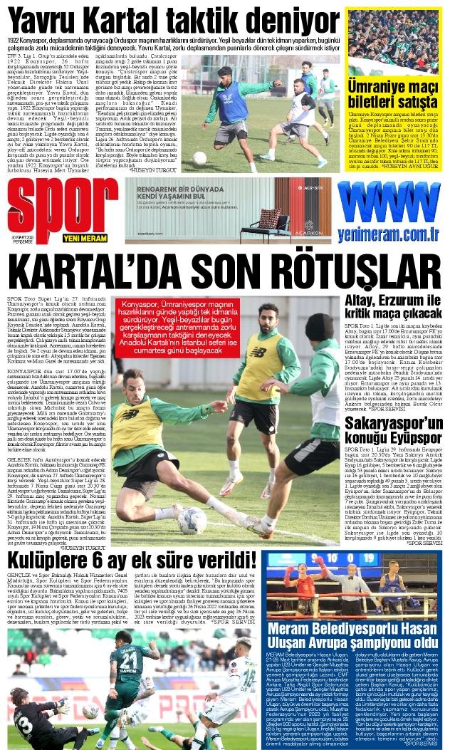 30 Mart 2023 Yeni Meram Gazetesi
