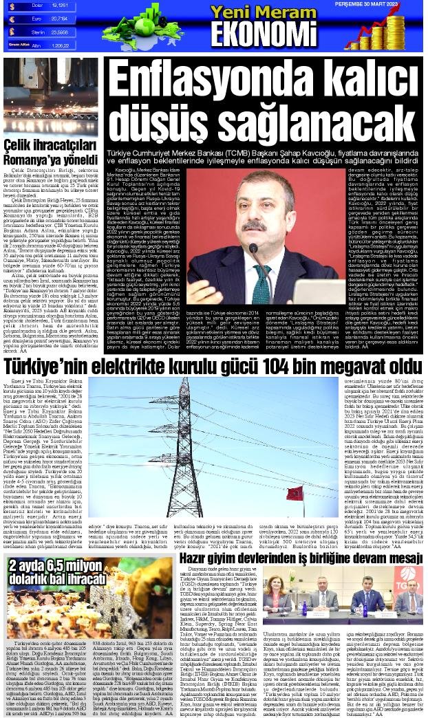 30 Mart 2023 Yeni Meram Gazetesi
