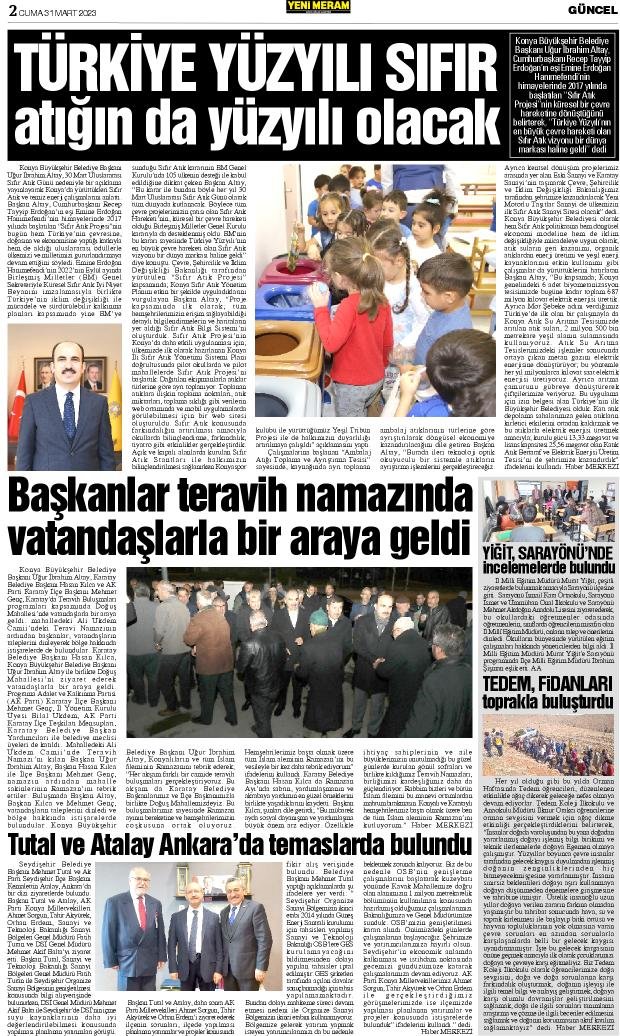 31 Mart 2023 Yeni Meram Gazetesi
