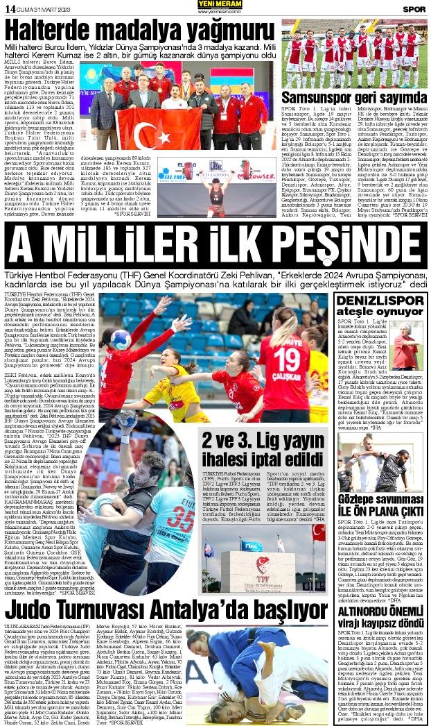 31 Mart 2023 Yeni Meram Gazetesi
